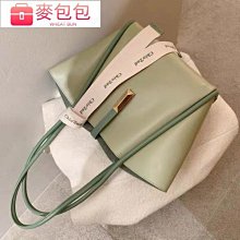 女生包包 托特女包 2022夏季韓系字母撞色磁扣水桶購物袋簡約大容量手提單肩 歷史價格詳細信息