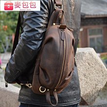 復古包包手工皮包男頭層牛皮單肩斜挎包男士胸包男真皮休閑植鞣皮 歷史價格詳細信息