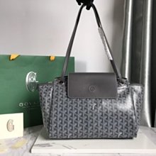 GOYARD 閱讀狗印花logo塗料帆布&牛皮翻轉兩面用購物包-迷你/深灰 歷史價格詳細信息