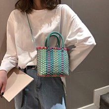 現貨 ins編織華夫餅鏤空網格子包大容量手提托特包手工毛線編織鉤包正品促銷 歷史價格詳細信息