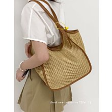 2022新款包包 草編大容量包包 托特包 挎包女大容量 小眾百搭編織包洋氣通勤單肩托特包--麥包包 歷史價格詳細信息