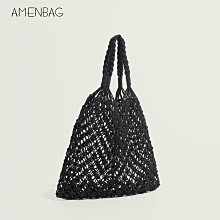 現貨 編織包 網紅同款AB品牌字母標志草編沙灘包黑色肩帶單肩大容量手提托特包 歷史價格詳細信息