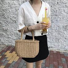 現貨 森系草編包包女夏2021新款潮時尚托特包百搭ins大容量編織包正品促銷 歷史價格詳細信息