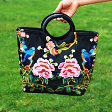 繡花布包手提包中老年媽媽包手拎包民族風逛街手機包休閒女包刺繡 歷史價格詳細信息