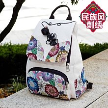 新款熱銷 雙肩包女新款民族風刺繡包包簡約休閑百搭古風中國風雙肩背包~特價~特賣 歷史價格詳細信息