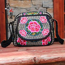 帆布包女士單肩斜挎包民族風刺繡花百搭包袋子手提包大容量帆布袋~特價 歷史價格詳細信息