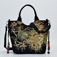 帆布包女士單肩斜挎包民族風刺繡花百搭包袋子手提包大容量帆布袋~特價 歷史價格詳細信息
