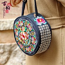 帆布包女士單肩斜挎包民族風刺繡花百搭包袋子手提包大容量帆布袋~特價 歷史價格詳細信息