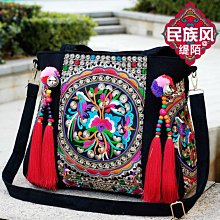 手提包女刺繡花單肩包包女包新款中國民族風時尚帆布多功能斜挎包~特價 歷史價格詳細信息