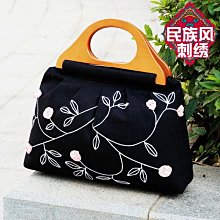包包女2022新款民族風簡約手提包百搭大氣刺繡花包包手拎包女包~特價 歷史價格詳細信息