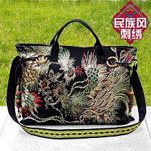 帆布包女士單肩斜挎包民族風刺繡花百搭包袋子手提包大容量帆布袋~特價 歷史價格詳細信息