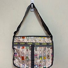 Lesportsac 粉色花朵圖案手提/側肩尼龍包,底寬度:33*14cm,高度:27cm,使用痕跡如圖,降價大出清 歷史價格詳細信息