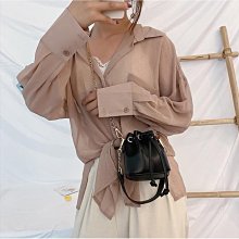 韓版簡約網紅鏈條包包 新款潮學生百搭斜背包側背包 女生秋冬ins單肩斜挎大容量水桶包 流行 精品 歷史價格詳細信息