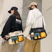 潮流郵差包大容量書包男潮牌單肩斜挎包休閒高中學生工裝機能男包 歷史價格詳細信息