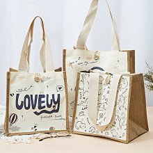 上班族小拎包麻布手提袋亞麻布袋帆布新款輕便日式手拎出門防水迷 歷史價格詳細信息