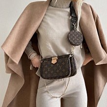 Louis Vuitton Multi Pochette Accessoires混合式斜背袋(粉棕) 歷史價格詳細信息