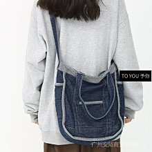 ins牛仔帆布包女斜挎新款韓版百搭大容量學生上課通勤單肩托特包 歷史價格詳細信息