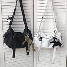 ins日系原宿暗黑風機能工裝帆布包女韓國百搭素色學生單肩斜背包-李李 韓國女裝 價格比較,價格查詢,歷史價格詳細信息