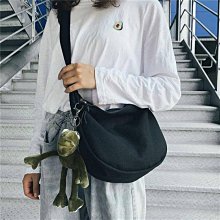 日系ins簡約素色百搭斜挎小包包女手機包男帆布餃子包背包-李李 韓國女裝 歷史價格詳細信息