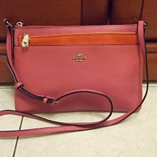 COACH粉橘底白點點防刮皮革文字拉鍊真皮長夾 多功能長夾手提包小牛皮手拿包 現貨在台 NEW YORK 歷史價格詳細信息