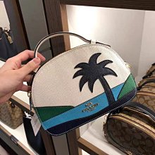 COACH SERENA 馬車LOGO卡其粉色荔枝紋皮革雙層半月手提/斜背兩用包 歷史價格詳細信息