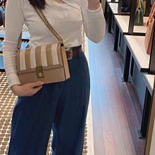 COACH 新款轉扣紋拼接蛇紋皮革鏈帶肩背/斜背兩用包(黑) 歷史價格詳細信息