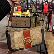 【COACH】新款直條紋PVC、皮革斜背包(卡其咖) 歷史價格詳細信息