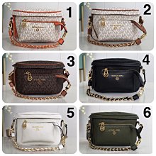 MICHAEL KORS MK斜條紋緹花肩斜兩用包-中/灰 歷史價格詳細信息