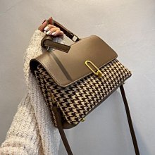 手提包 手提袋 包包 秋冬大容量包包女包2021新款時尚千鳥格手提托特包休閑呢子單肩包 歷史價格詳細信息