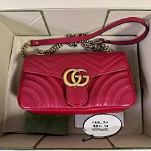 GUCCI GG Marmont 金屬LOGO牛皮拉鍊鏈袋迷你斜背包(淡黃) 歷史價格詳細信息
