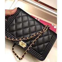 CHANEL Boy Chanel 荔枝皮革仿舊銀鍊WOC(黑色)_展示品 CH14000130 歷史價格詳細信息