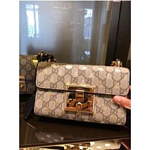 GUCCI/Padlock皮革 拼色 蜜蜂 鏈條鎖扣壓花 單肩斜挎包 409487 歷史價格詳細信息