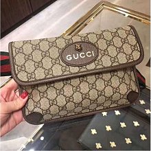 【GUCCI 】GG Supreme 經典Ophidia 絨面 腰包肩背/胸背包 腰包 黑色 85公分 歷史價格詳細信息