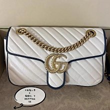 GUCCI GG Marmont 金屬LOGO牛皮拉鍊鏈袋迷你斜背包(淡黃) 歷史價格詳細信息
