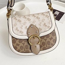 【COACH】SADDLE 壓印馬車LOGO撞色荔枝紋牛皮馬鞍包(任選) 歷史價格詳細信息