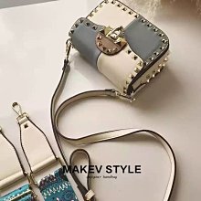 2018夏季新款鉚釘包包女小香風時尚撞色菱格單肩斜跨鏈條手提女包 歷史價格詳細信息