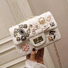 【徽章小方包】韓版鉚釘手提包 鍊條側背包 時尚個性斜背包☆精品社 歷史價格詳細信息