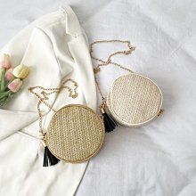 草編女包  圓形流蘇迷你小包沙灘度假編織鏈條單肩斜挎圓包 價格比較,價格查詢,歷史價格詳細信息