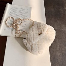 秋冬款毛毛包包女 斜背包 側揹包 2024秋冬季新款潮韓版百搭 時尚 個性菱格鏈條包 歷史價格詳細信息