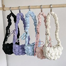 韓國時尚褶皺子云朵包 迷你棉服手提包 菱格繡線泡泡腋下包 羽絨尼龍包-予你優選 歷史價格詳細信息