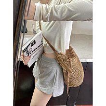 女包 編織包 水桶包 肩斜背包包 夏天小清新包2024潮單肩斜挎百搭ins編織包 流行 歷史價格詳細信息