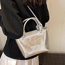 高級感銀色小包包2023新款時尚女士圓筒枕頭包夏季質感寬帶斜揹包 歷史價格詳細信息