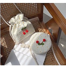 女包 編織包 水桶包 肩斜背包包 夏天小清新包2024潮單肩斜挎百搭ins編織包 流行 歷史價格詳細信息