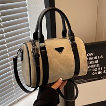 新款小眾撞色毛呢圓桶水桶包復古優雅格紋單肩包潮韓版可愛斜揹包 歷史價格詳細信息