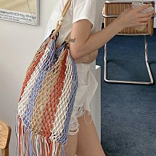 現貨 針織包 復古慵懶風鏤空麻花針織毛線包包女2024新款手提單肩包簡約托特包 歷史價格詳細信息