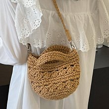 單肩包 鏤空棉線編織包 新款夏天大容量法式草編包 海邊度假沙灘包女 歷史價格詳細信息