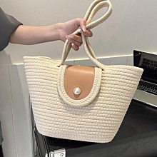 手工編織包女2023新款韓版毛球草編包海邊度假沙灘包手提單肩女包 歷史價格詳細信息