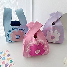 現貨 針織包 春日物語可愛花朵針織包韓版ins風外出便攜手提包女大容量手拎袋 價格比較,價格查詢,歷史價格詳細信息