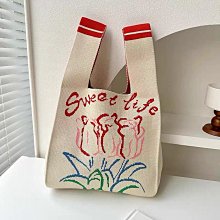 現貨 針織包 小白兔幾 針織毛線包泰國編織彩虹包彩色條紋單肩斜挎包肩帶布包 歷史價格詳細信息