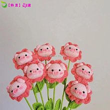 手作花束 DIY毛線編織花 DIY手工花材料包 小盆栽仙人掌DIY手工編織 車用擺件鉤織材料包毛線自製永生花 歷史價格詳細信息